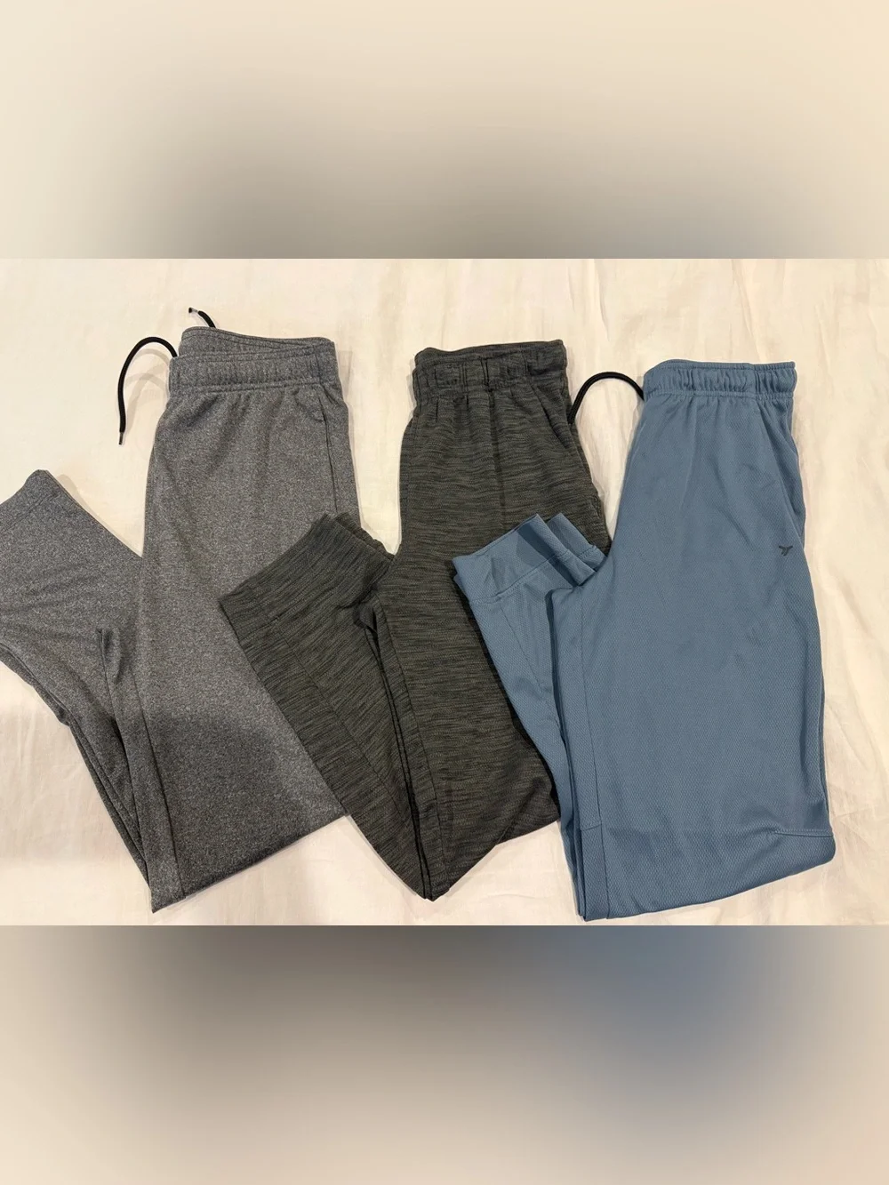 Old Navy Boys' Sweatpants & Joggers Bundle- Blue, Dark Gray, Light Gray
